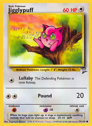 Jigglypuff 77/130 Base Set 2