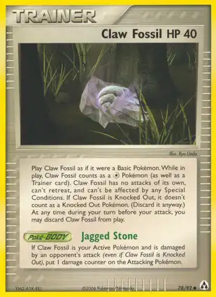 Claw Fossil 78/92 EX Legend Maker