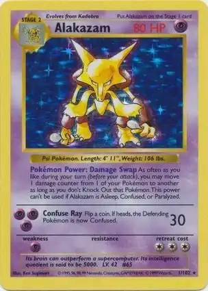 Alakazam 1/102 Base Set Shadowless