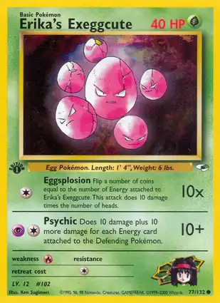 Erika's Exeggcute 77/132 Gym Heroes 1st Edition