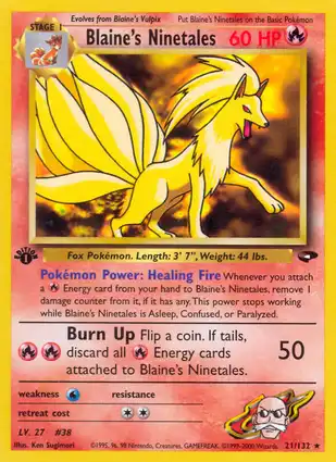 Blaine's Ninetales 21/132 Gym Challenge 1st Edition