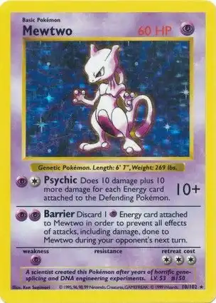 Mewtwo 10/102 Base Set Shadowless