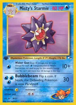 Misty's Starmie 56/132 Gym Heroes 1st Edition