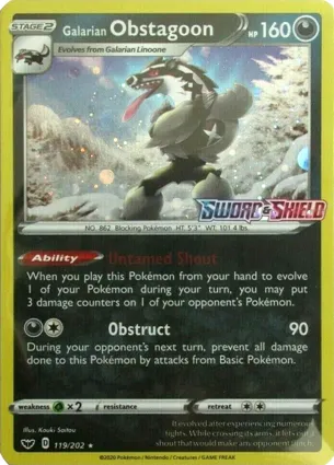 Galarian Obstagoon 119/202 Sword & Shield