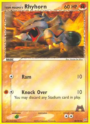 Team Magma's Rhyhorn 68/95 EX Team Magma vs Team Aqua
