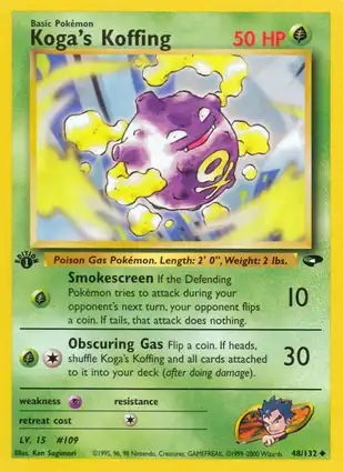 Koga's Koffing 48/132 Gym Challenge 1st Edition