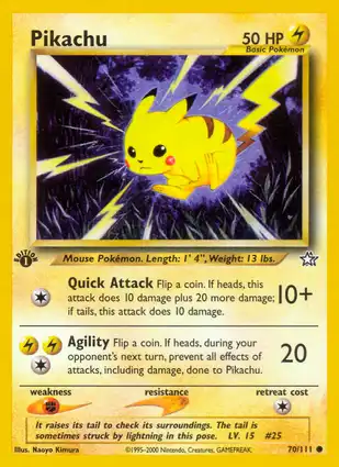 Pikachu 70/111 Neo Genesis 1st Edition