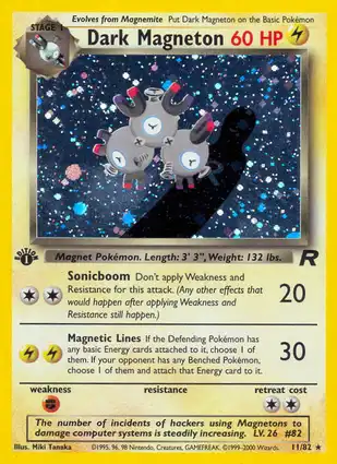 Dark Magneton 11/82 Team Rocket 1st Edition