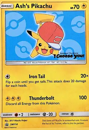 Ash's Pikachu SM114 Sun & Moon Promos