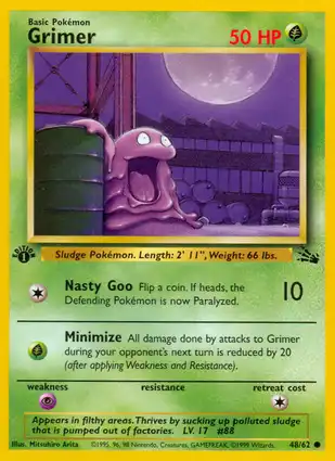 Grimer 48/62 Fossil 1st Edition