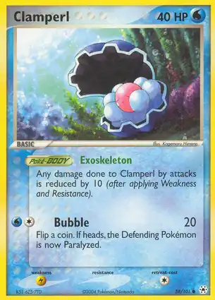 Clamperl 58/101 EX Hidden Legends