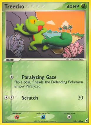 Treecko 67/100 EX Crystal Guardians