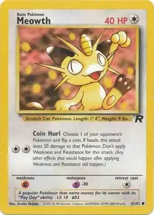 Meowth 62/82 Team Rocket