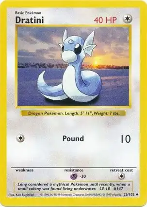 Dratini 26/102 Base Set Shadowless