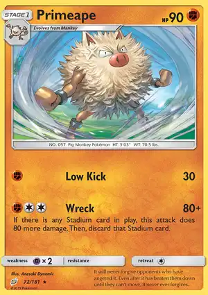 Primeape 72/181 Team Up