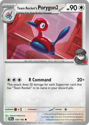 Team Rocket's Porygon2 154/182 Destined Rivals