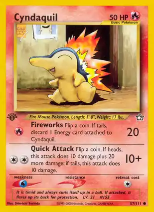 Cyndaquil 57/111 Neo Genesis 1st Edition