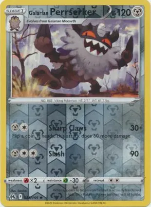 Galarian Perrserker 085/159 Crown Zenith