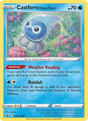 Castform Rainy Form 033/198 Chilling Reign