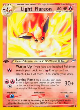 Light Flareon 46/105 Neo Destiny 1st Edition
